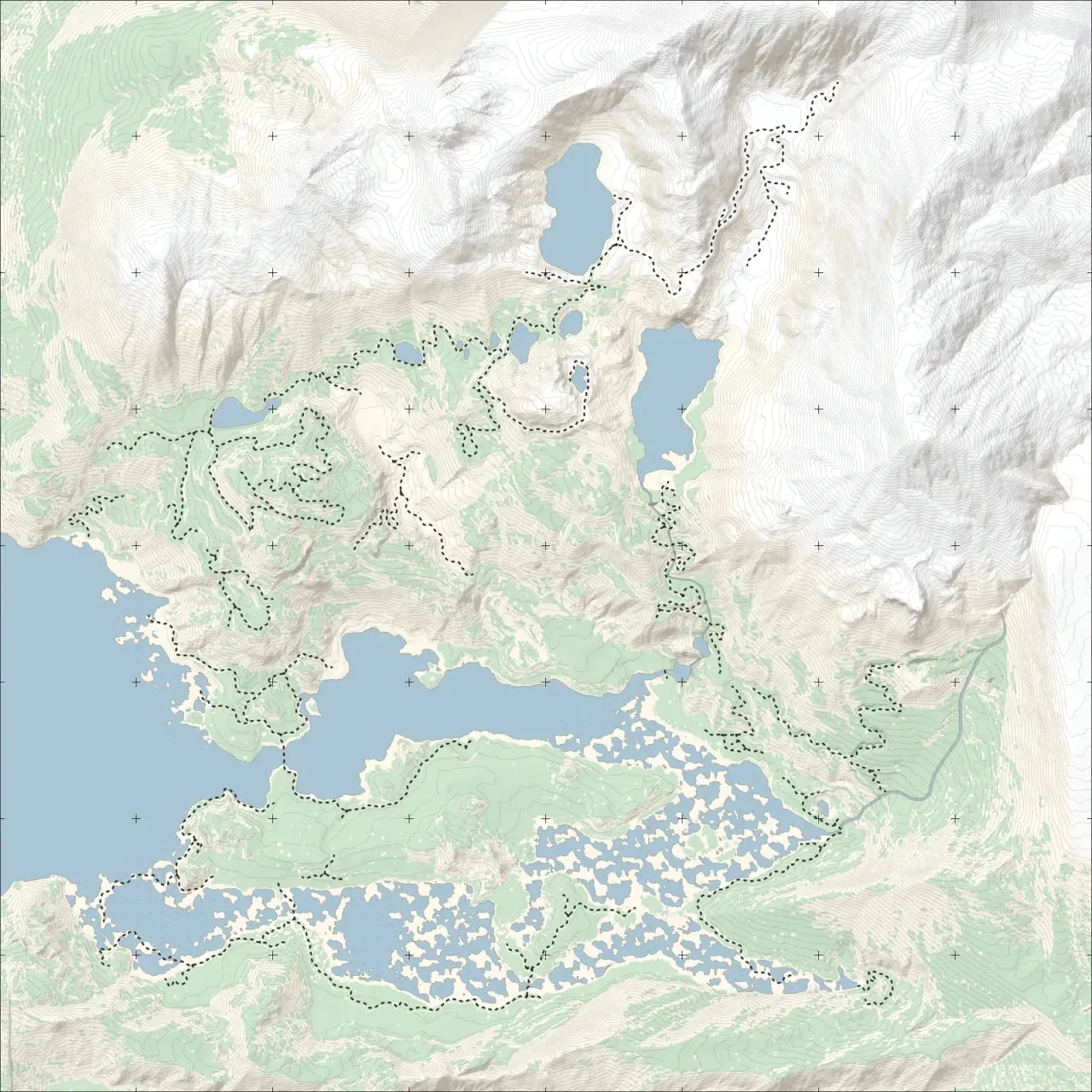 Unannotated Gimli Ridge terrain map