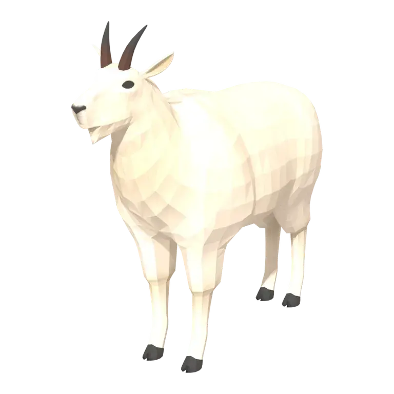 Mountain Goat with dark horns and a pale coat